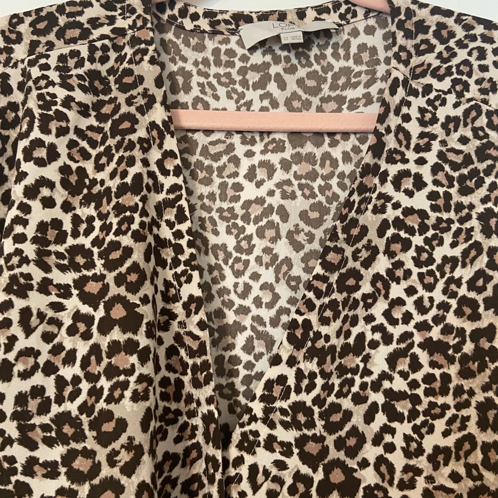 Loft Plus Leopard Print Wrap Dress - Picture 6 of 6